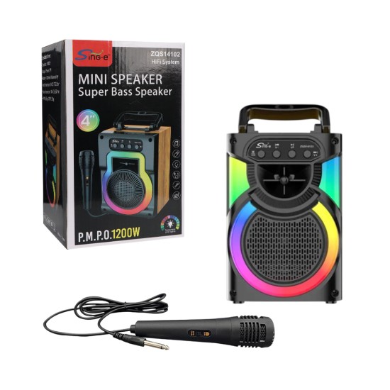 Sing-e Portable Wireless Speaker ZQS14102 with Mic Black